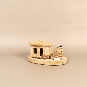 Bruchbude „Zug mit Schaffner“ mit Teelicht